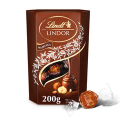 Lindt Lindor Hazelnut 200g pack shot highlighting premium sharing chocolate