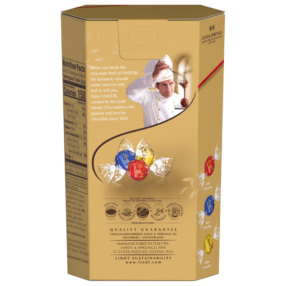 Lindt LINDOR assorted truffles individually wrapped, convenient for sharing anytime.