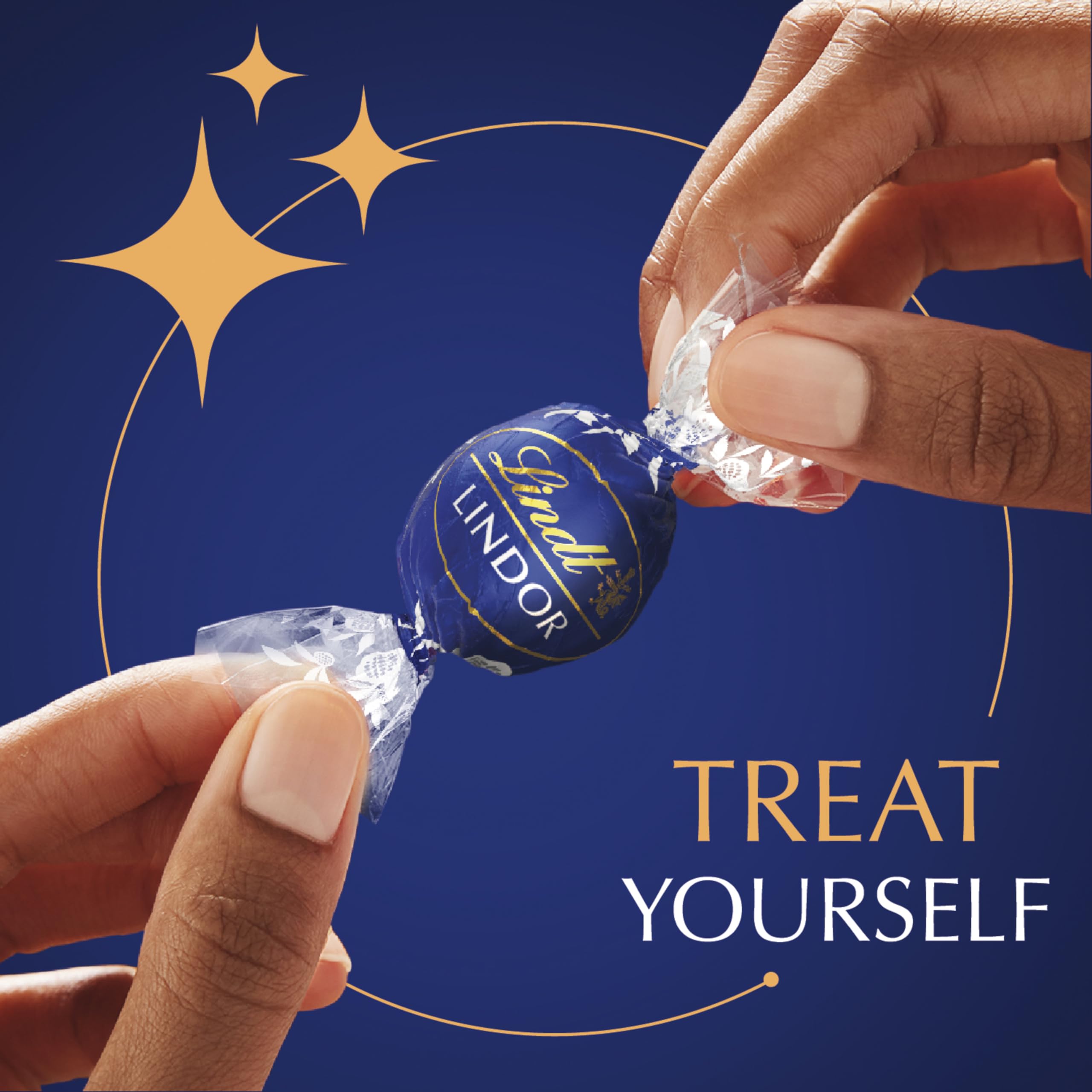 Close-up of melt-in-mouth moment with Lindt LINDOR dark chocolate