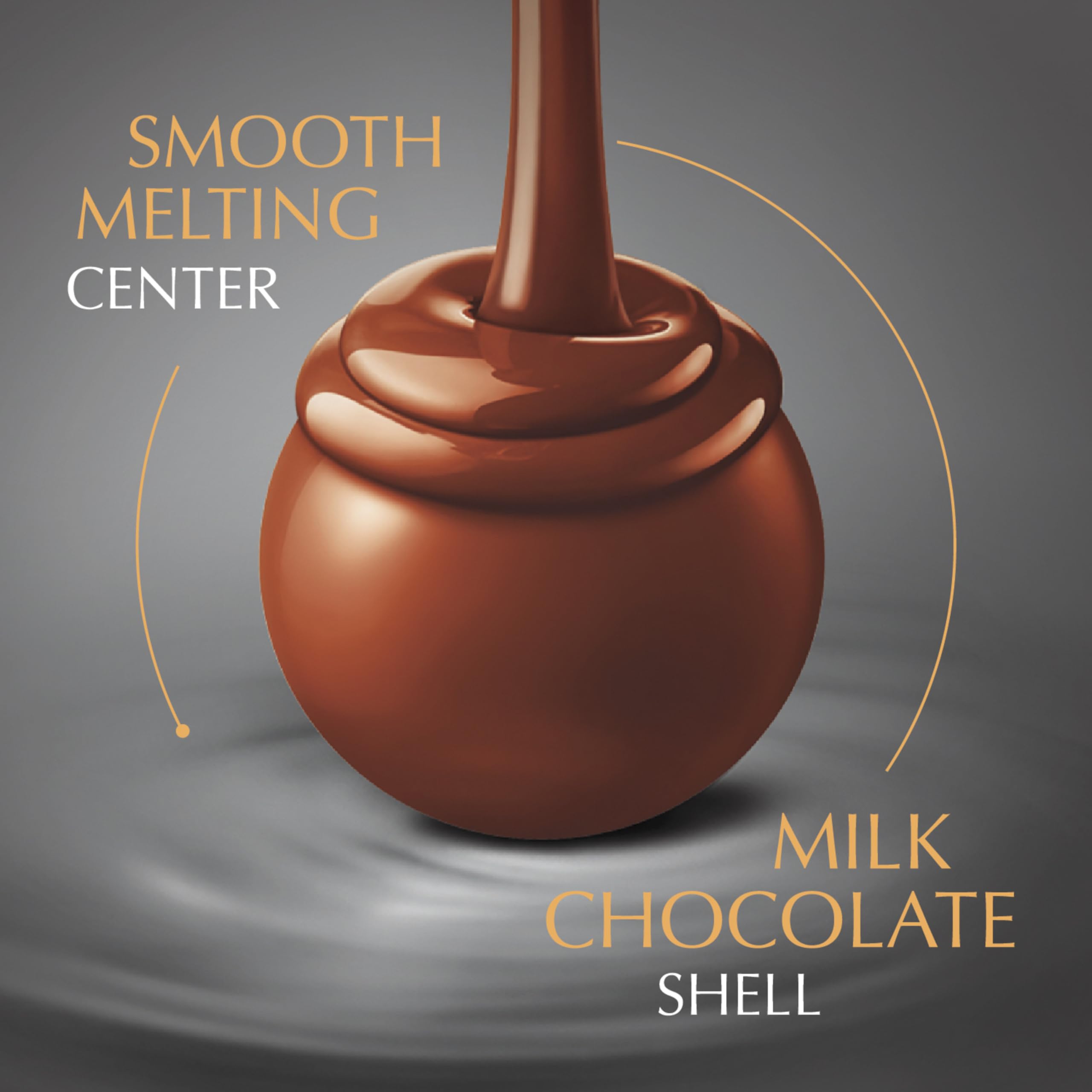 Lindt LINDOR Milk Assorted Truffles close-up reveals silky melt.