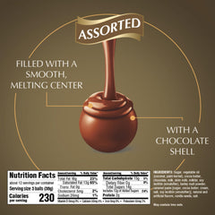 Lindt LINDOR milk chocolate truffle with creamy center.