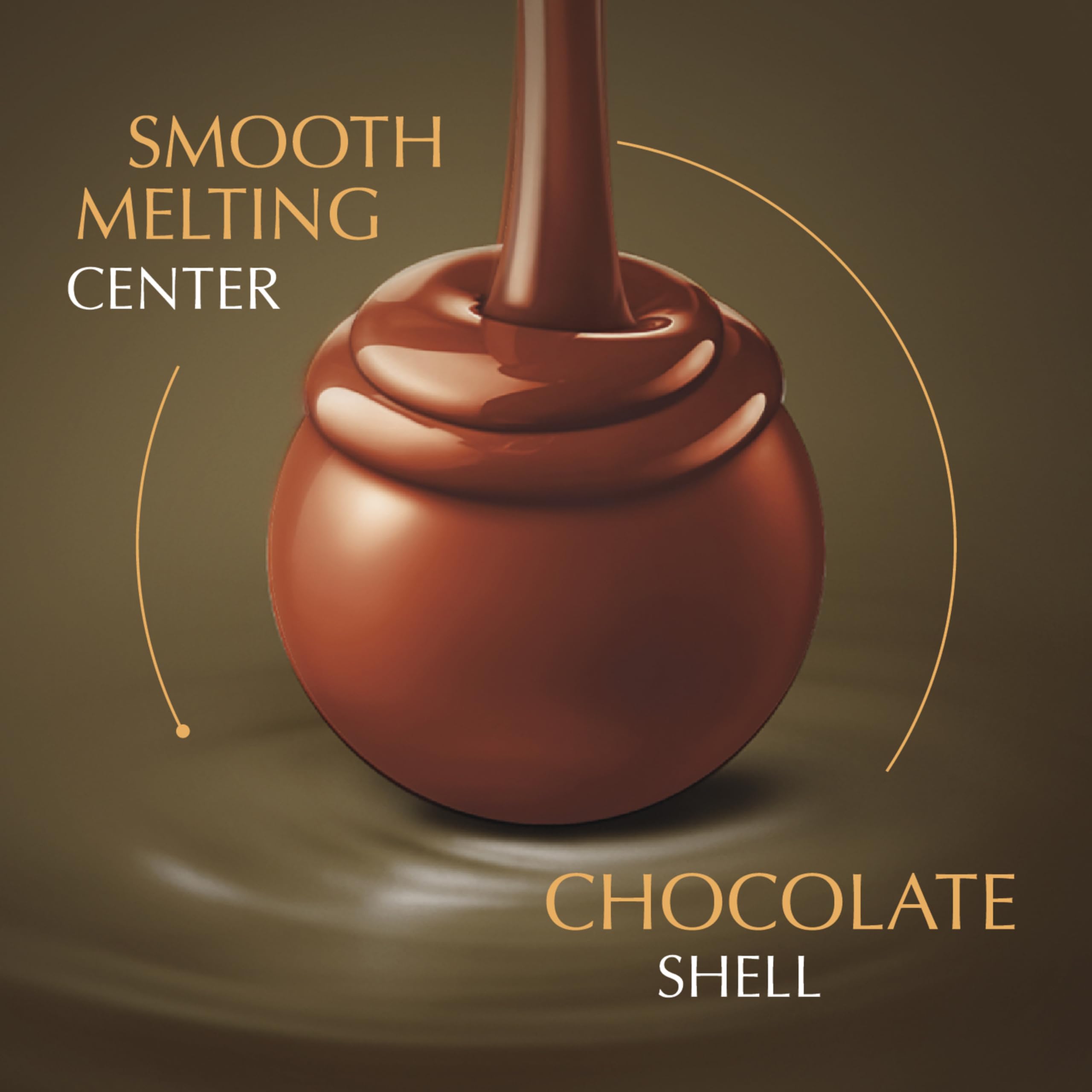 Lindt LINDOR milk chocolate truffles close-up with smooth melting center, perfect for sharing.