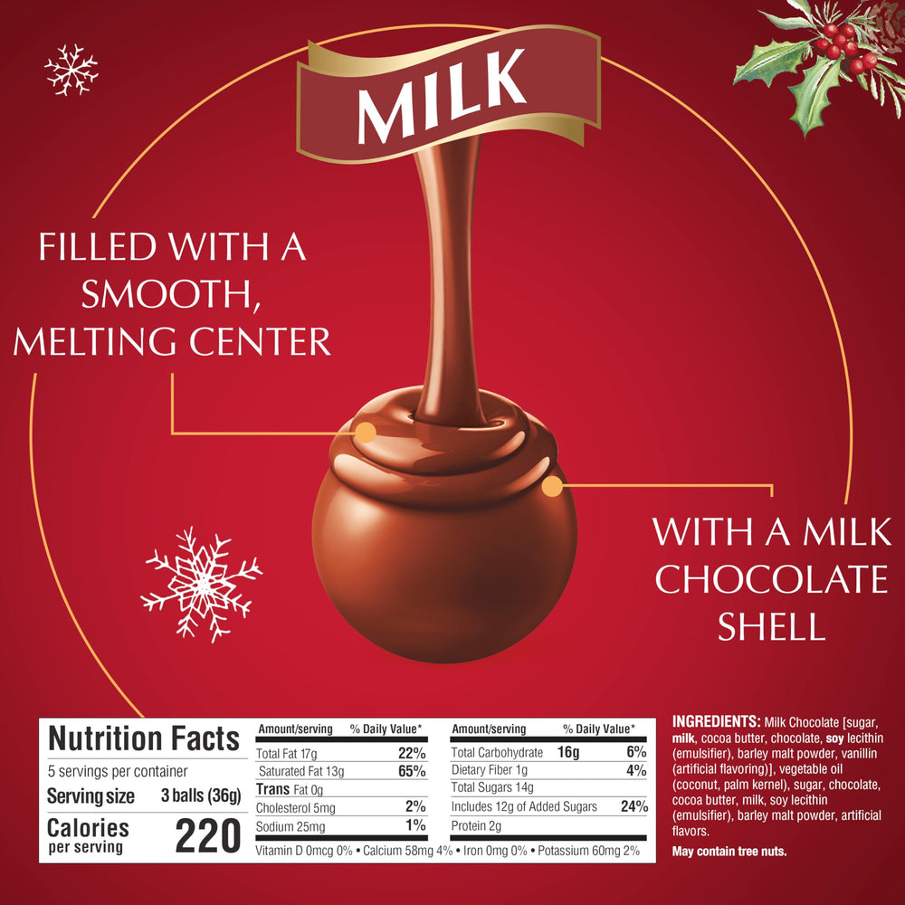 Lindt Lindor Milk Chocolate Truffles smooth melting center for a luxurious moment