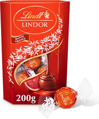 Lindt Lindor Milk Orange 200g packaging, premium gift chocolate idea