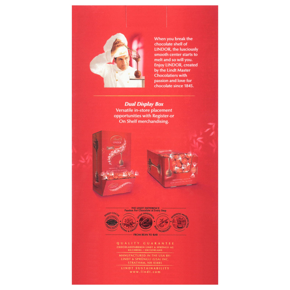 Lindt LINDOR Milk Truffles 120-count display for stocking up