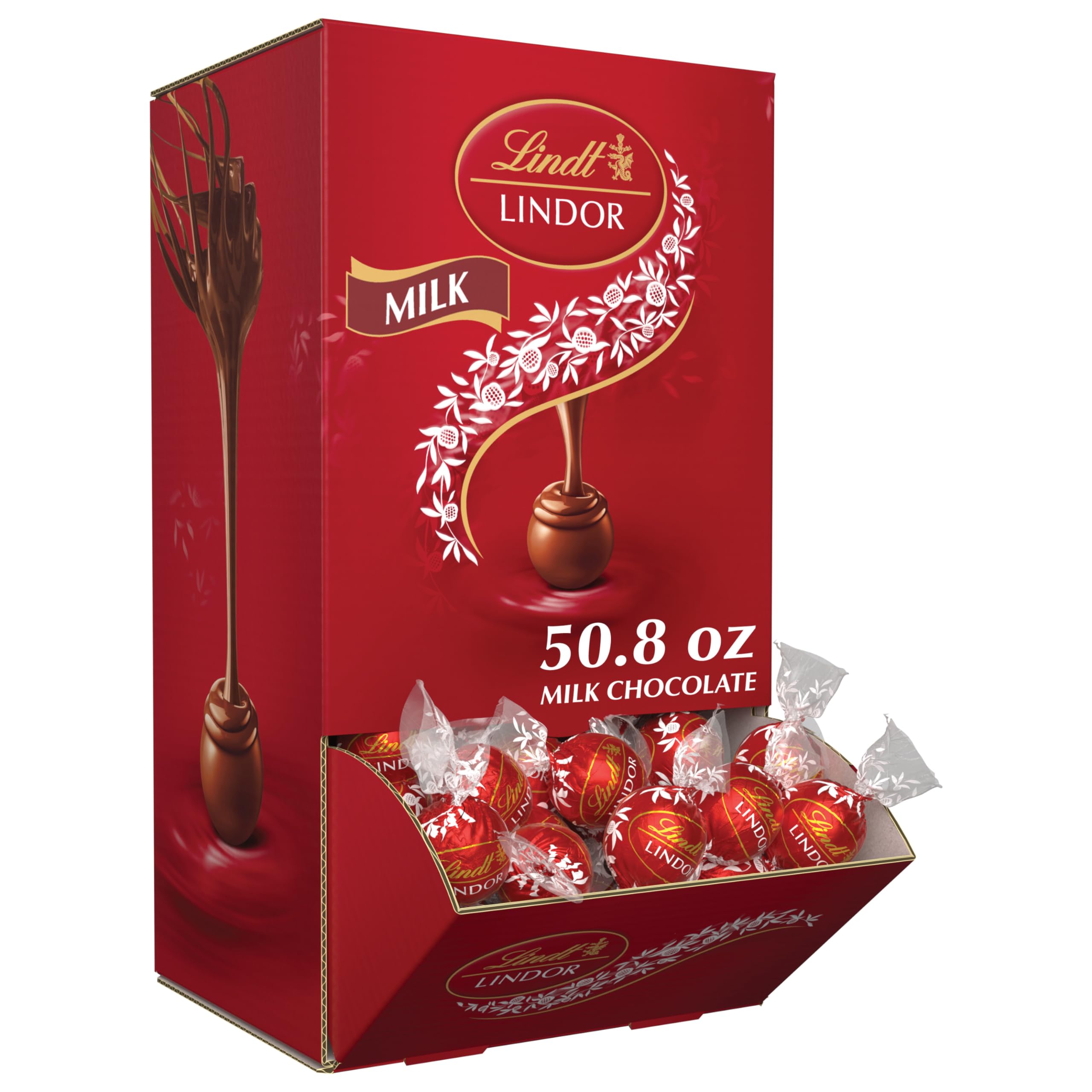 Lindt LINDOR Milk Truffles pack-shot shows a shareable gift option