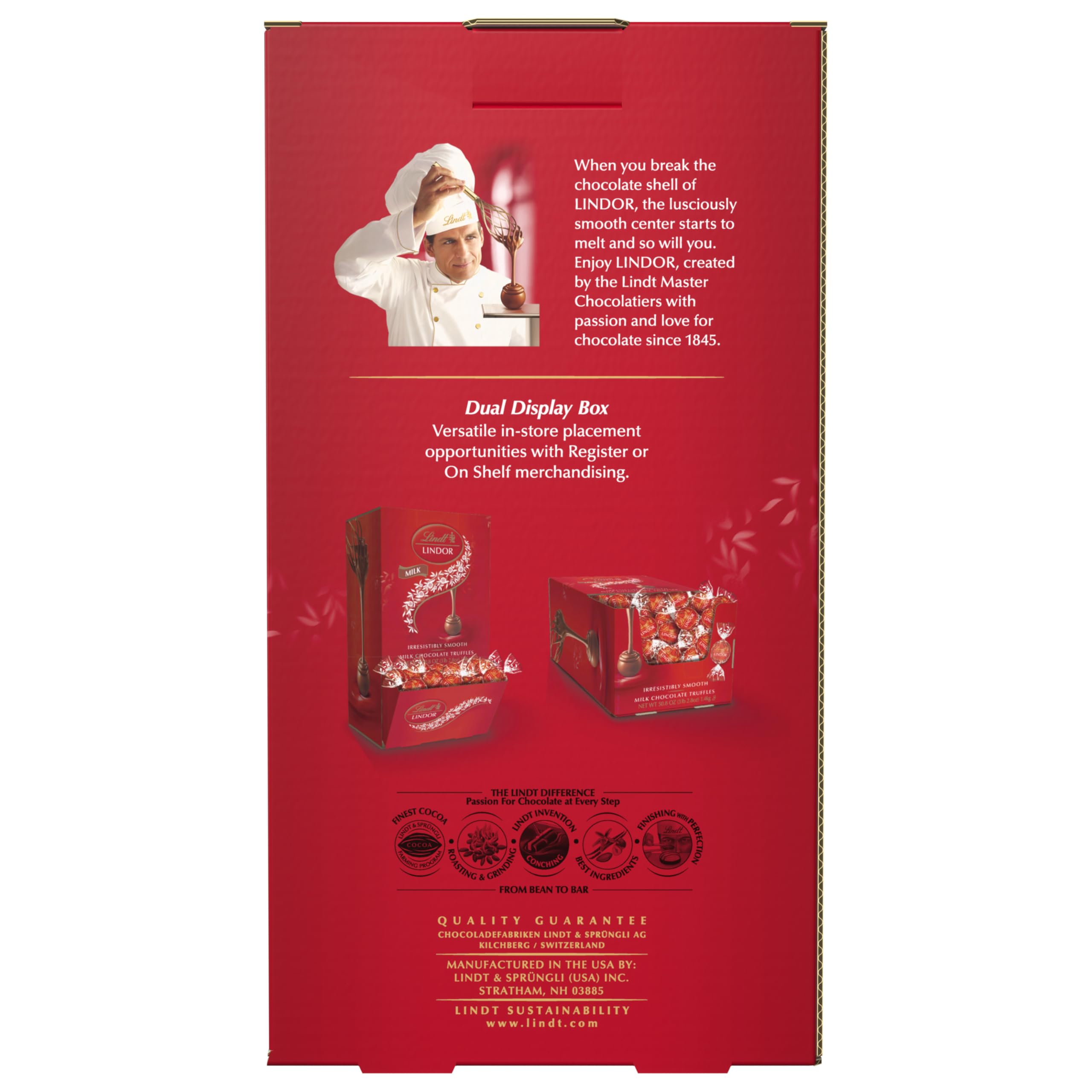 Lindt LINDOR Milk Truffles premium ingredients emphasize luxury