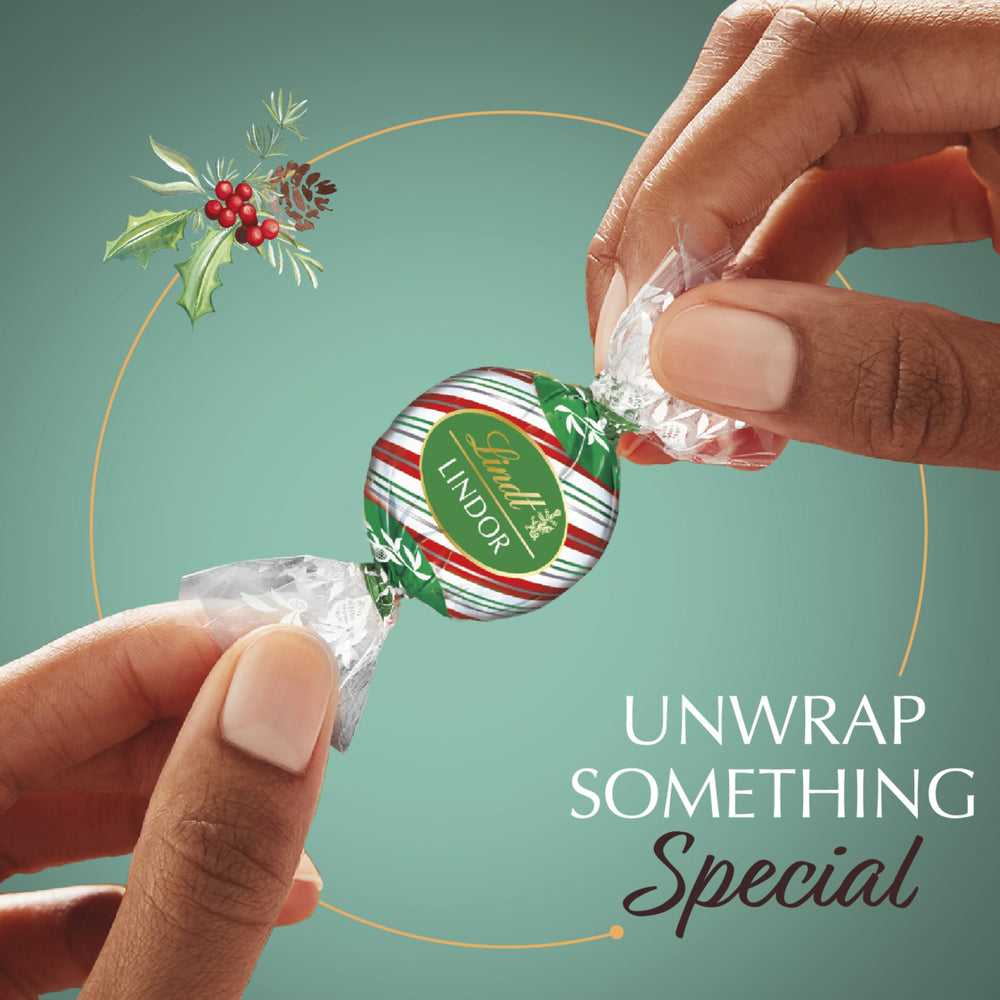 Lindt LINDOR Peppermint Treats in a candy dish, ready to share