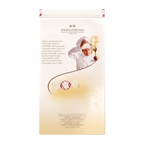 Lindt Lindor peppermint truffles with premium ingredients for a refined treat.