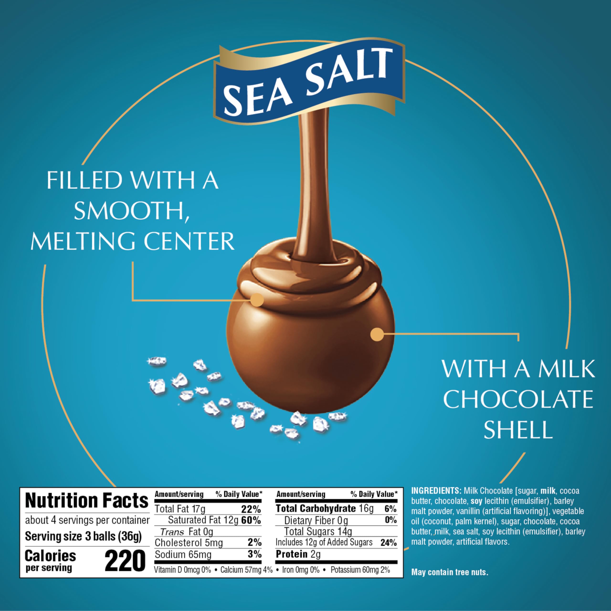 Lindt Lindor truffles center melting texture highlighted with sea salt