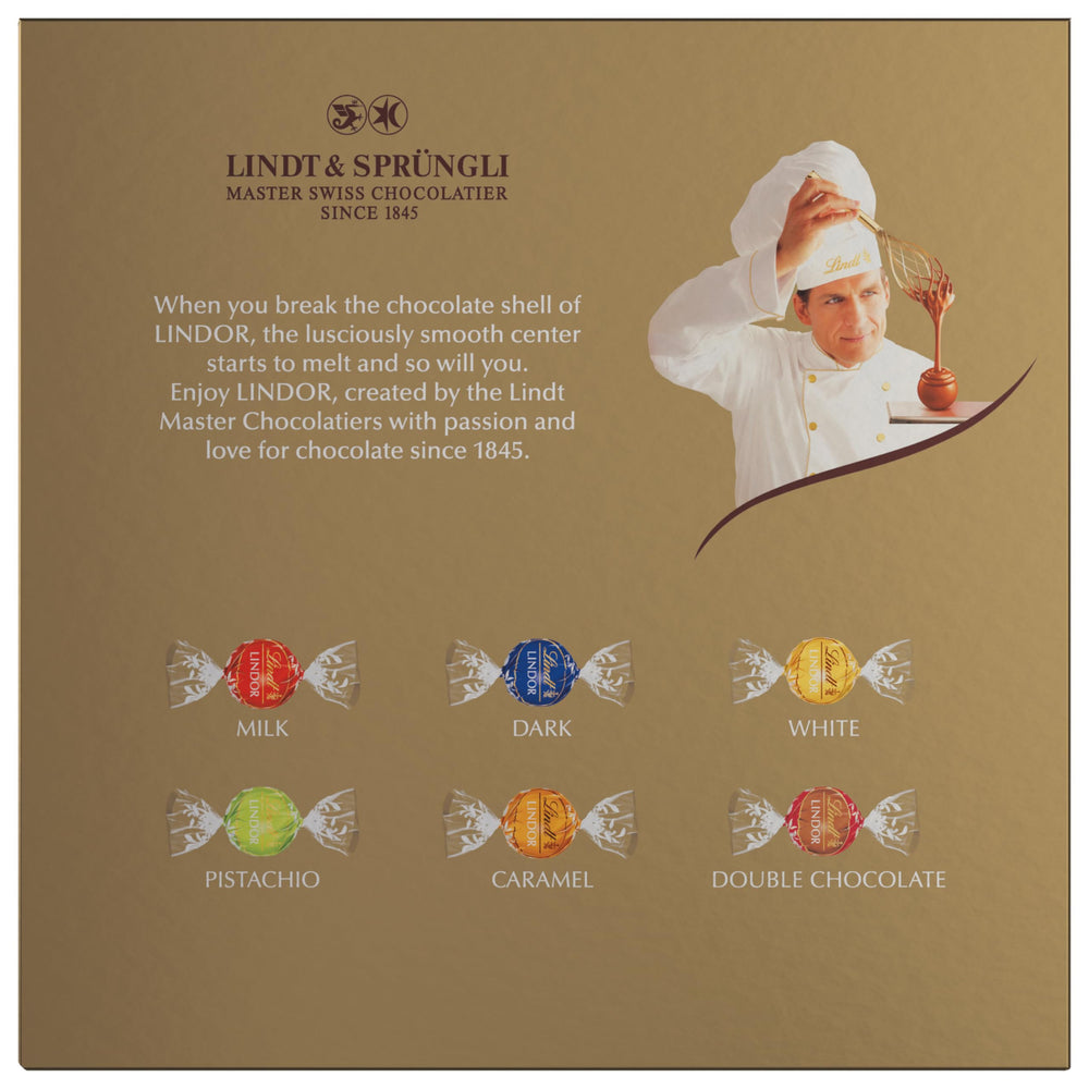 Lindt LINDOR truffles broken shell showing melting center, tempting melt reveal.