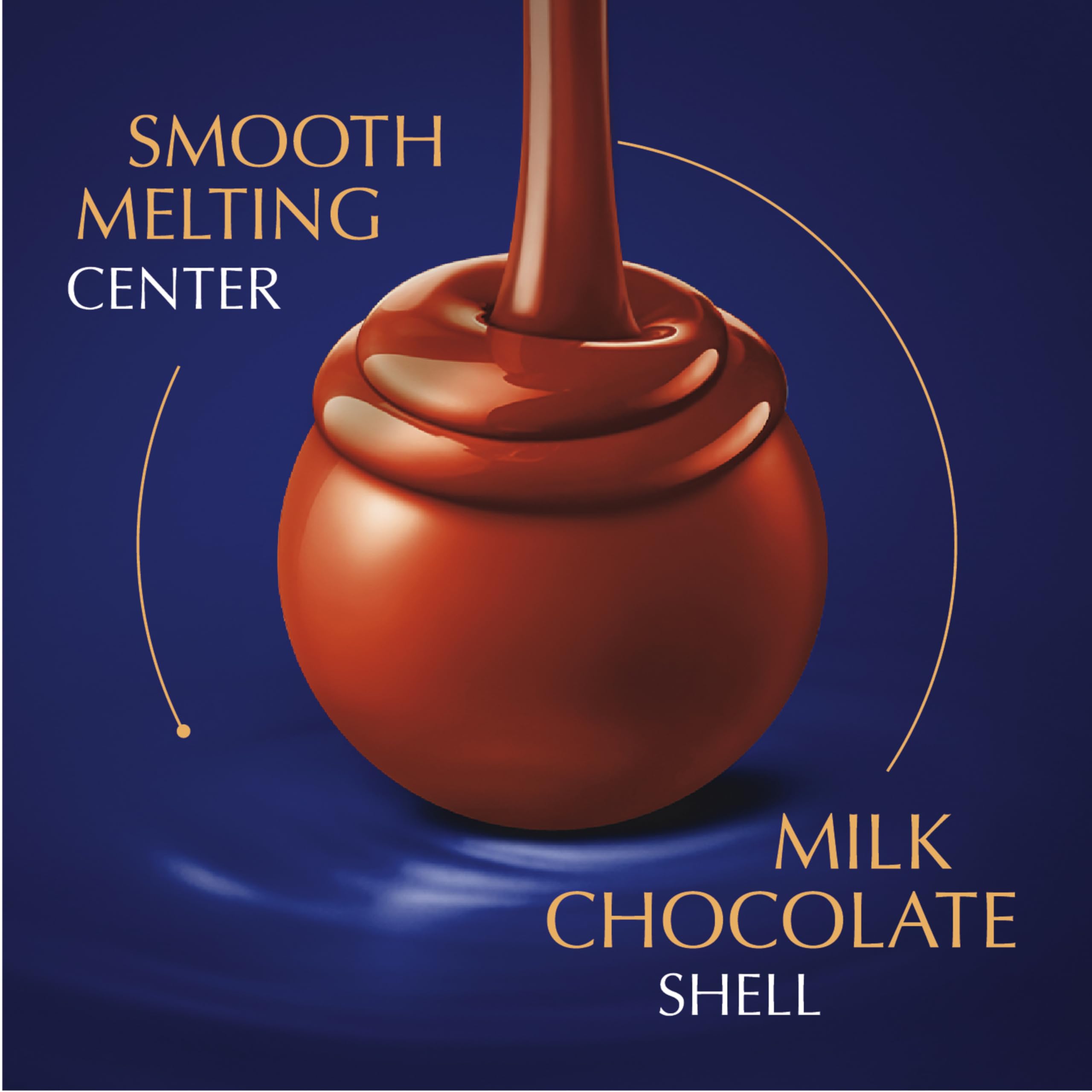Center-melt view of the smooth Lindt LINDOR dark truffle center.