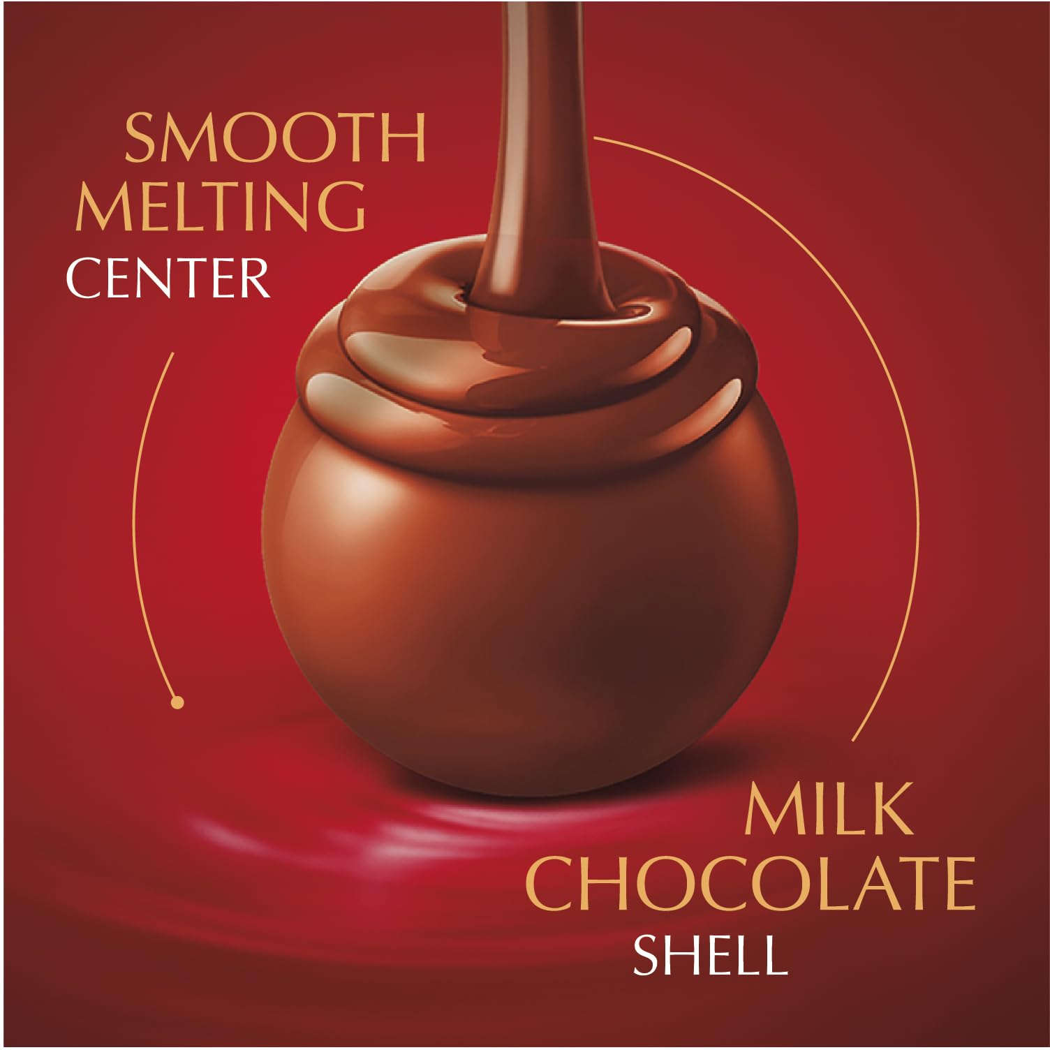 Lindt Lindor truffles shell and center contrast in a glossy close view
