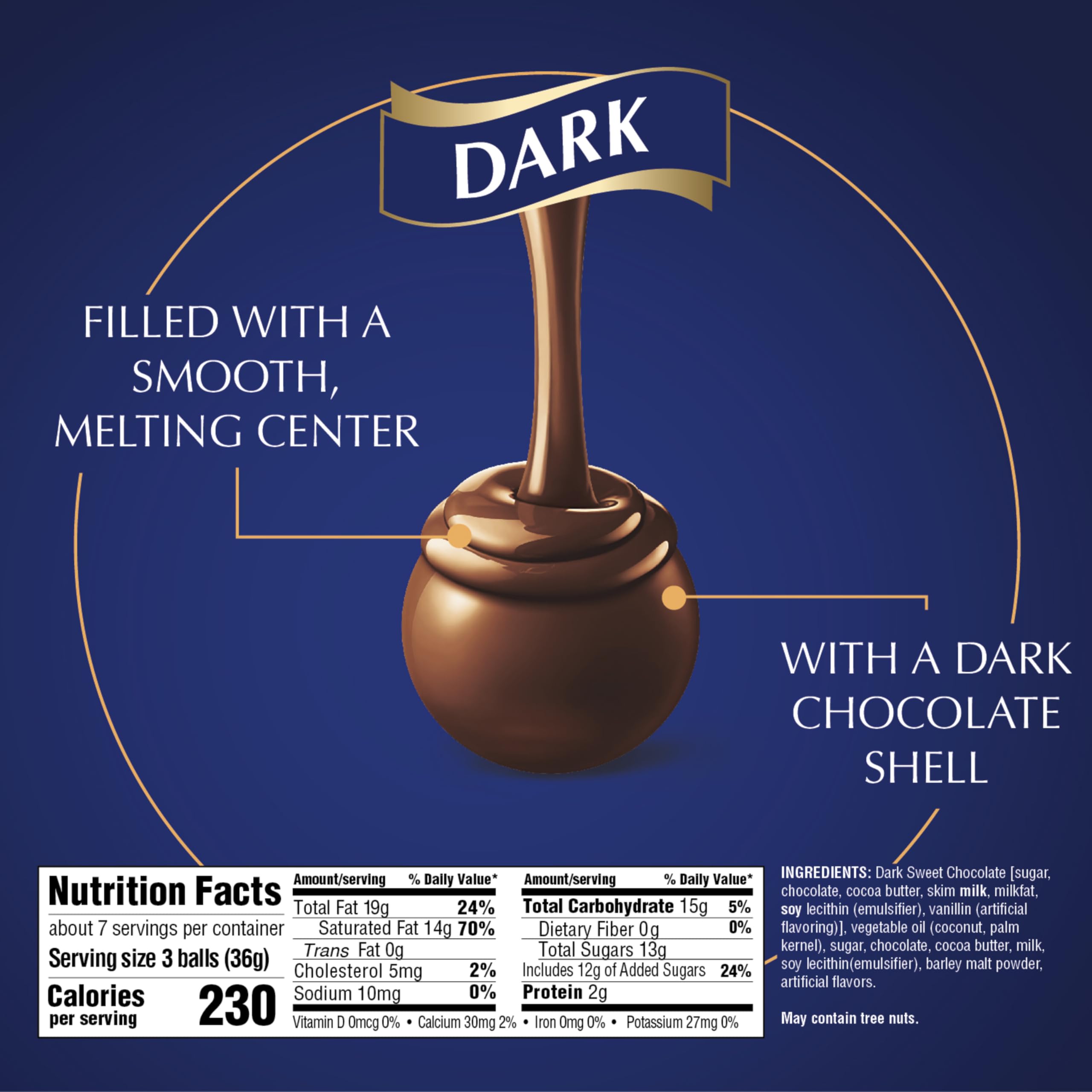 Close-up of the glossy dark chocolate shell on a Lindt LINDOR truffle.