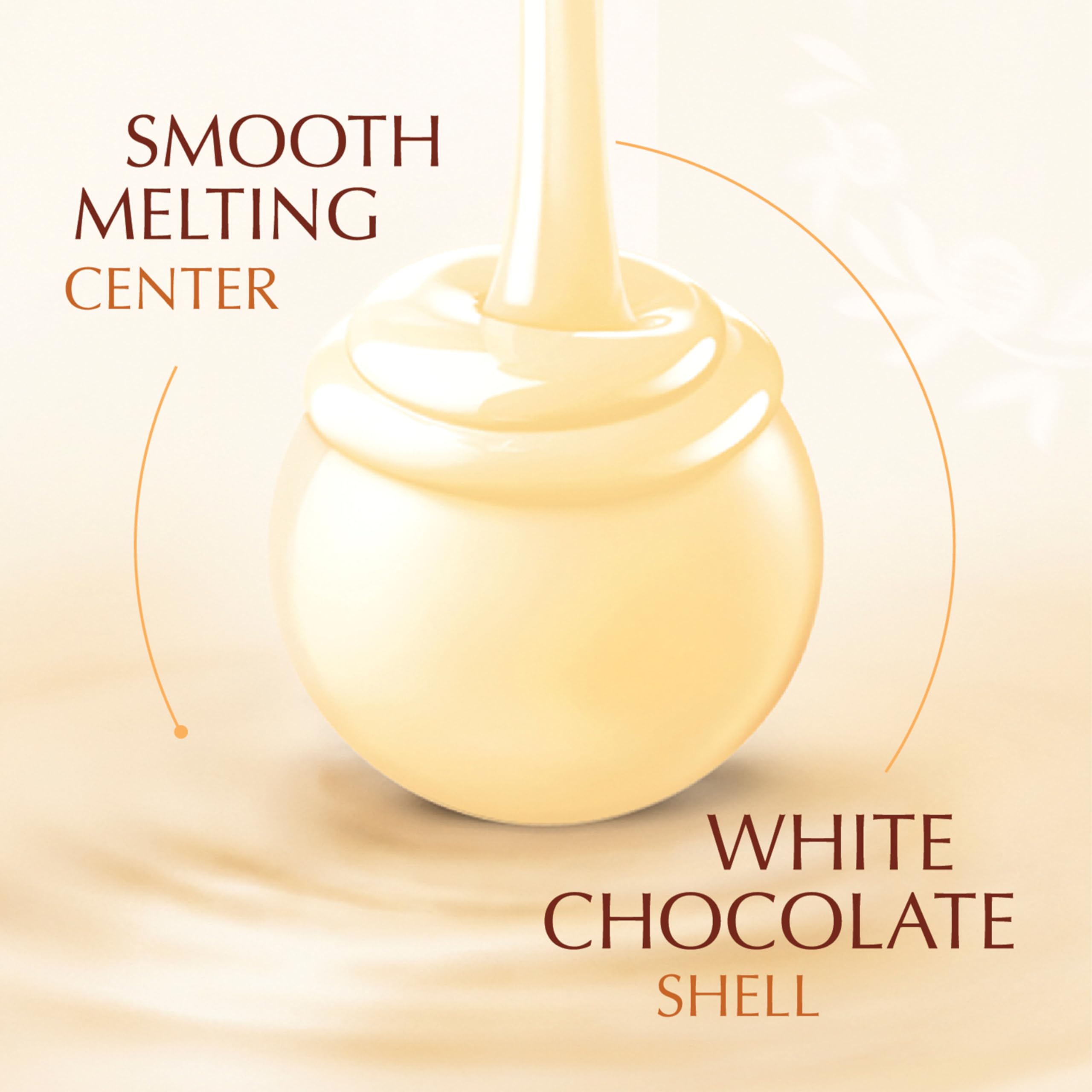 Lindt LINDOR White Chocolate Truffles center melt, smooth inner filling revealed