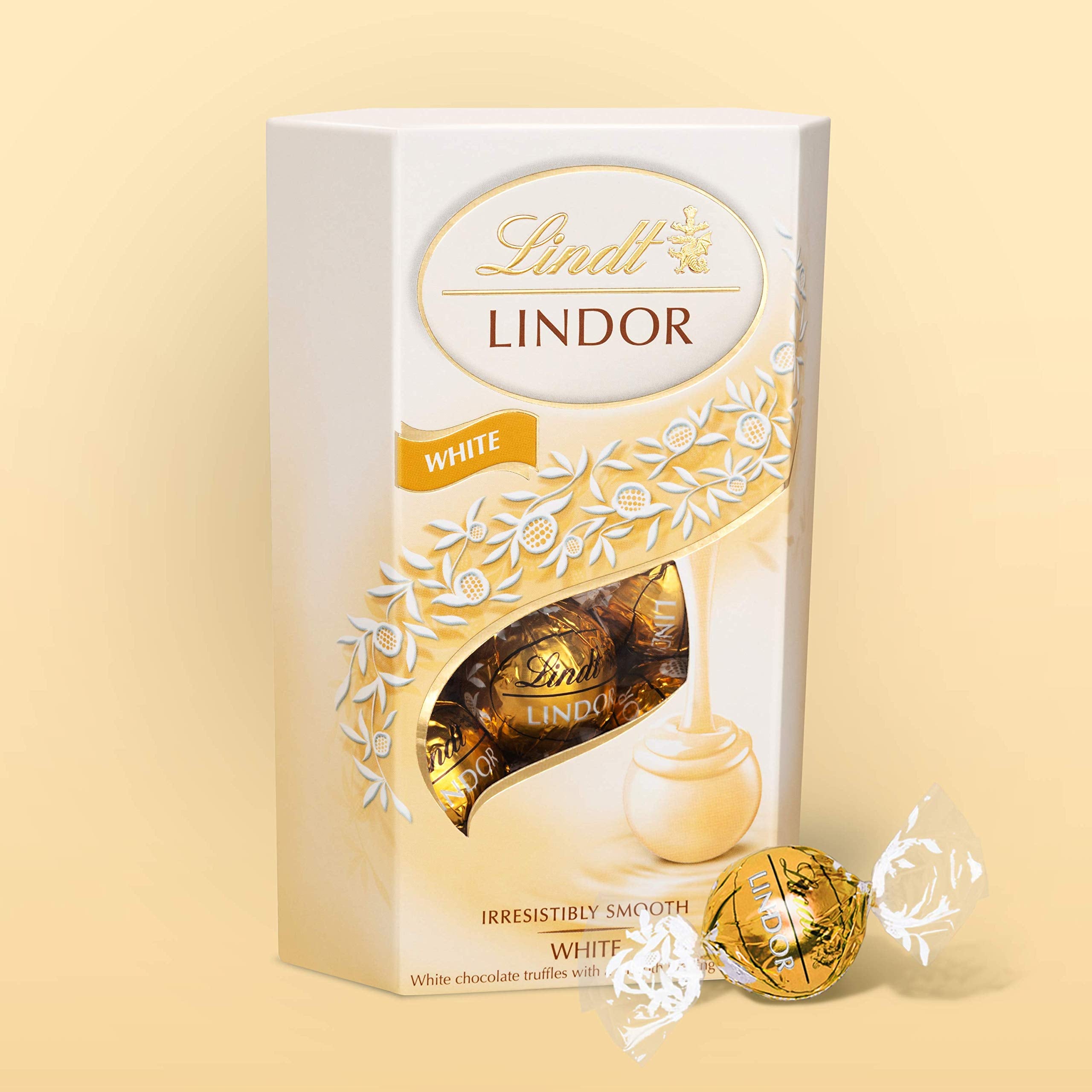 Lindt Lindor White Cornet 200g melt-in-mouth texture invites a luxurious sensory moment