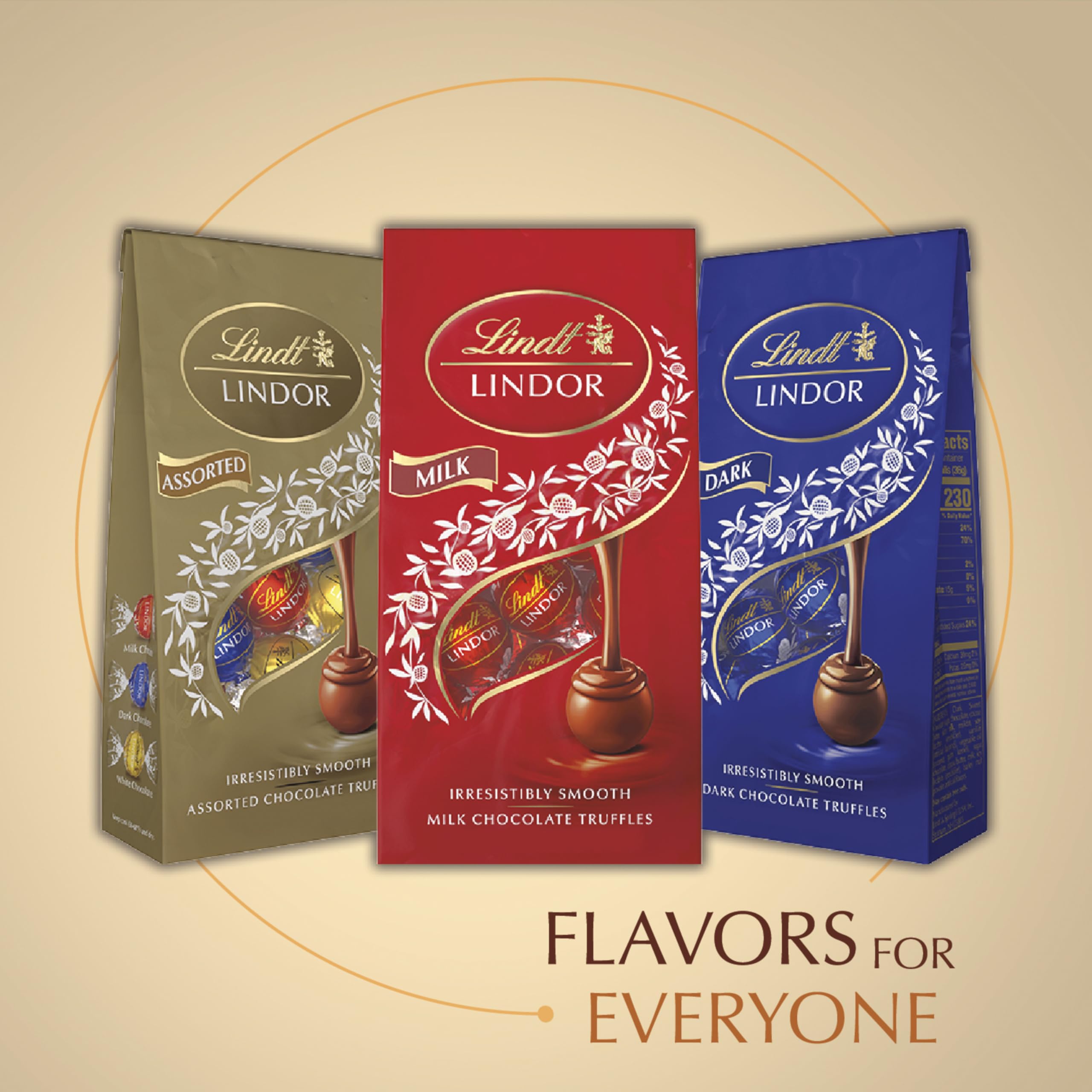 Lindt LINDOR White Truffles front of box highlights premium quality and craftsmanship.