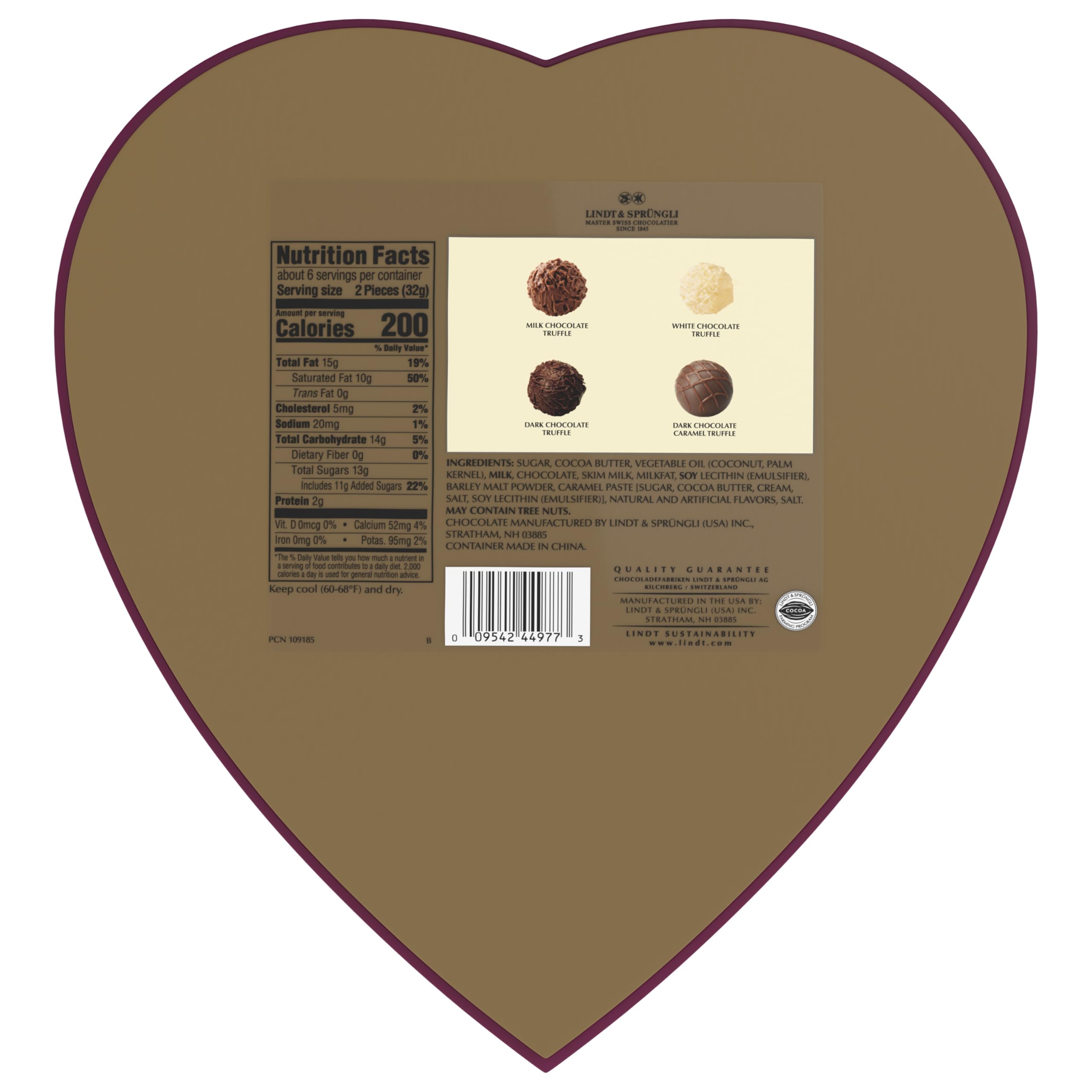 Twelve-piece assortment close-up reveals silky, rich chocolates