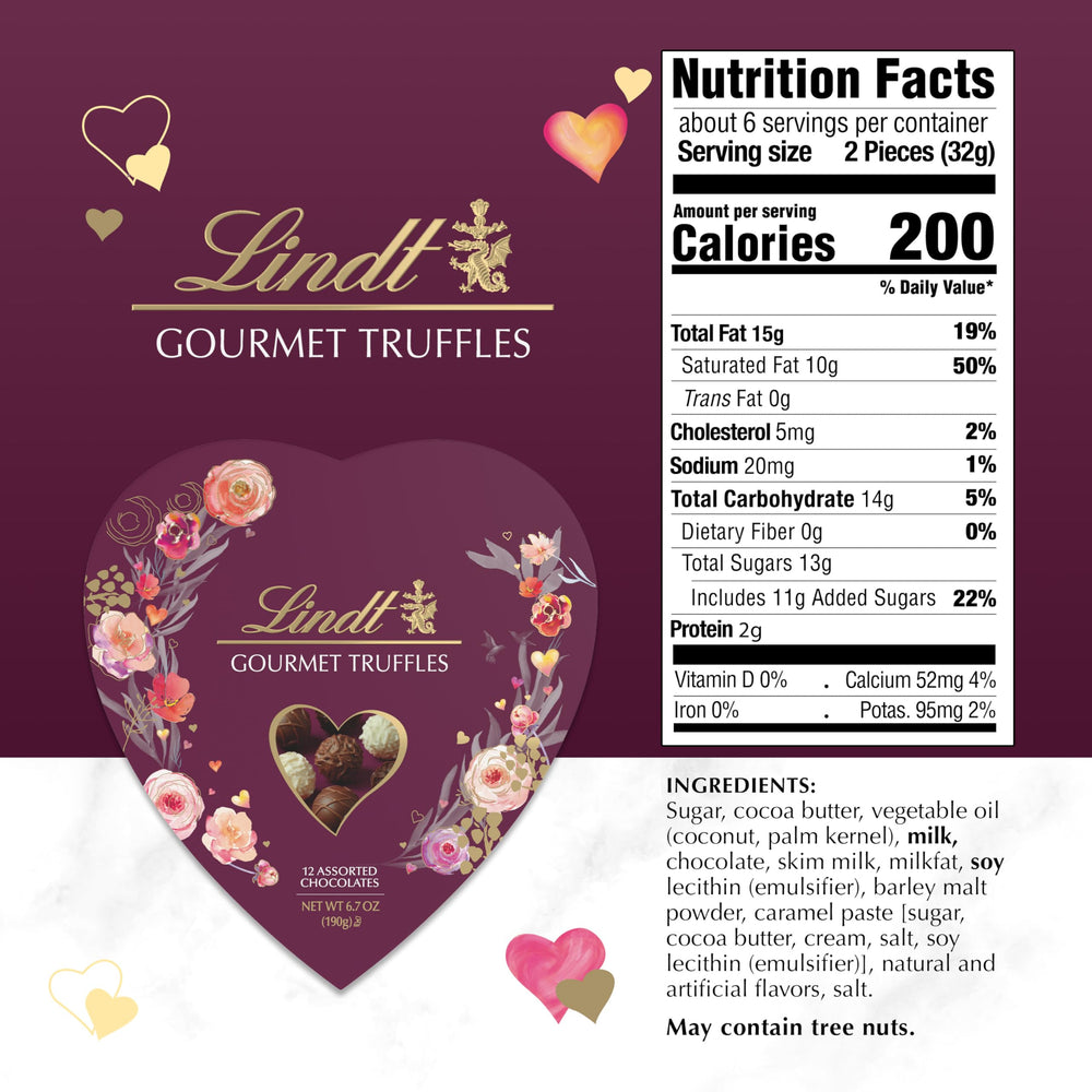 Lindt heart box back view with elegant packaging for gift-ready presentation