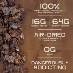 Lineage Provisions no-sugar beef jerky front view