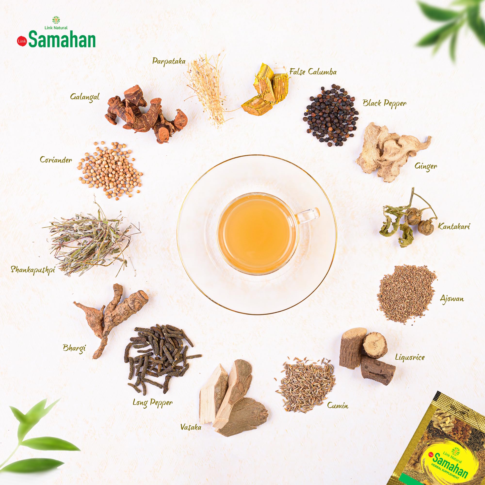 Ginger and spice herbs from Samahan blend for a comforting cup