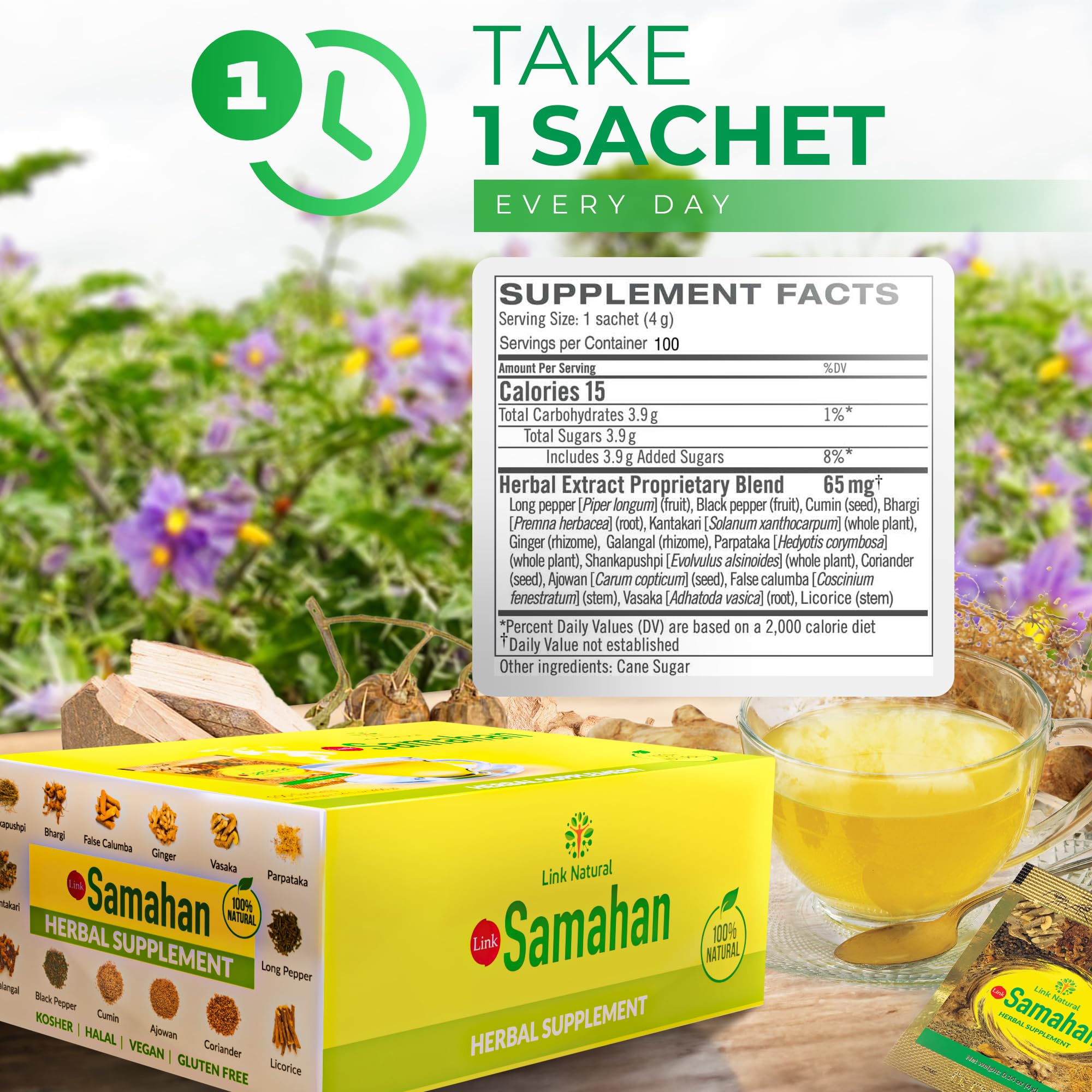 LINK SAMAHAN Brewed herbal tea ready for a comforting sip.