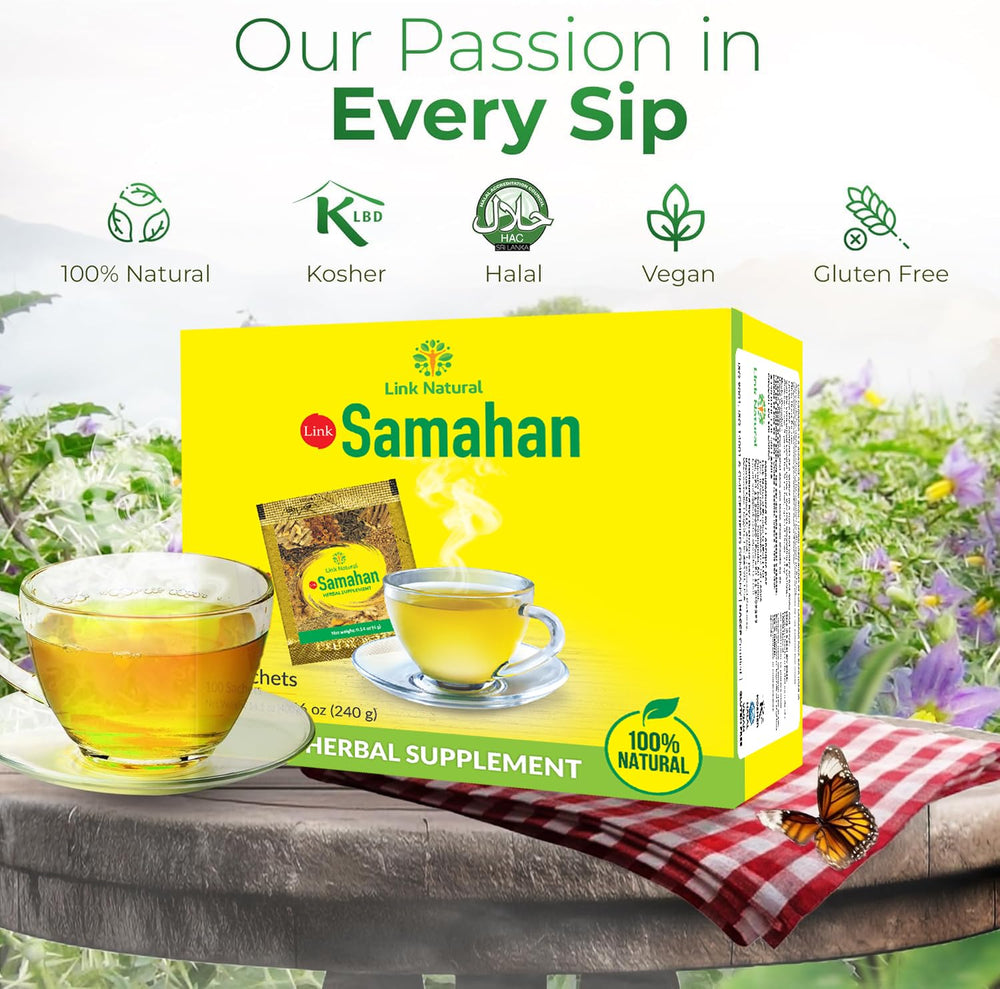LINK SAMAHAN Sachets arranged for convenient daily ritual.