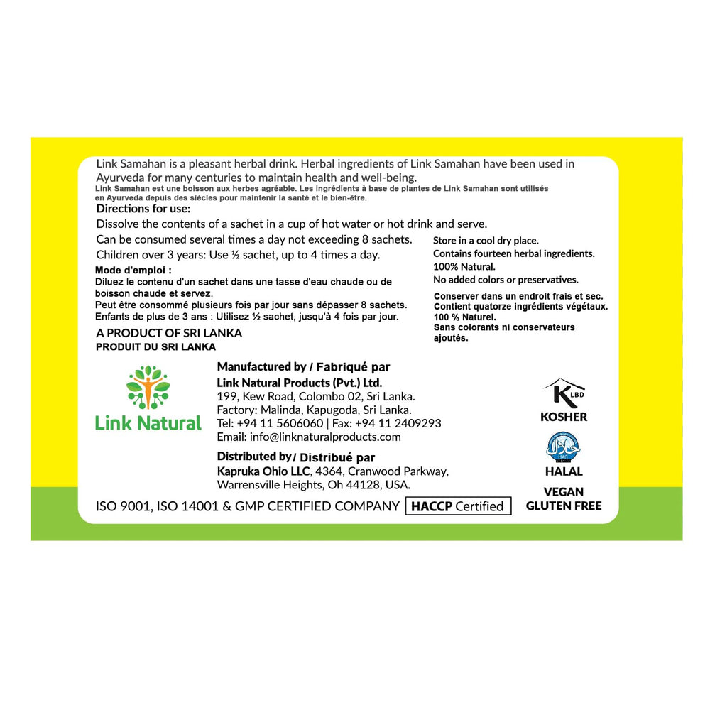 LINK SAMAHAN Sri Lankan herbal tea celebrating natural wellness.