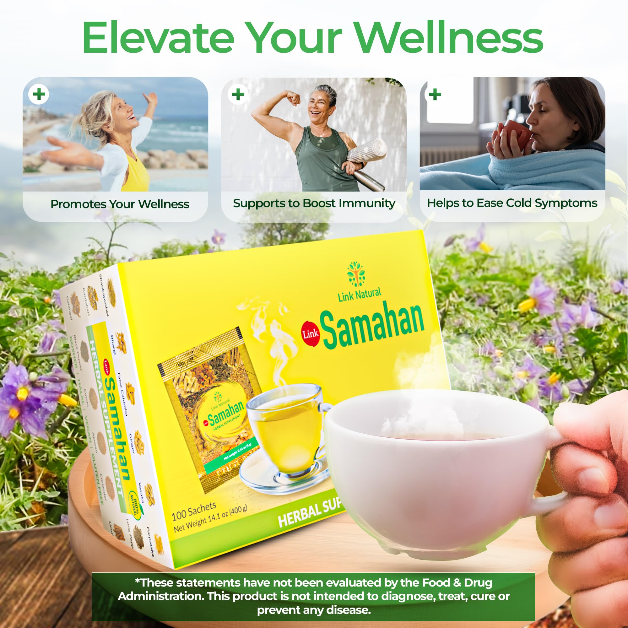 LINK SAMAHAN tea cup with packets ready for relaxation