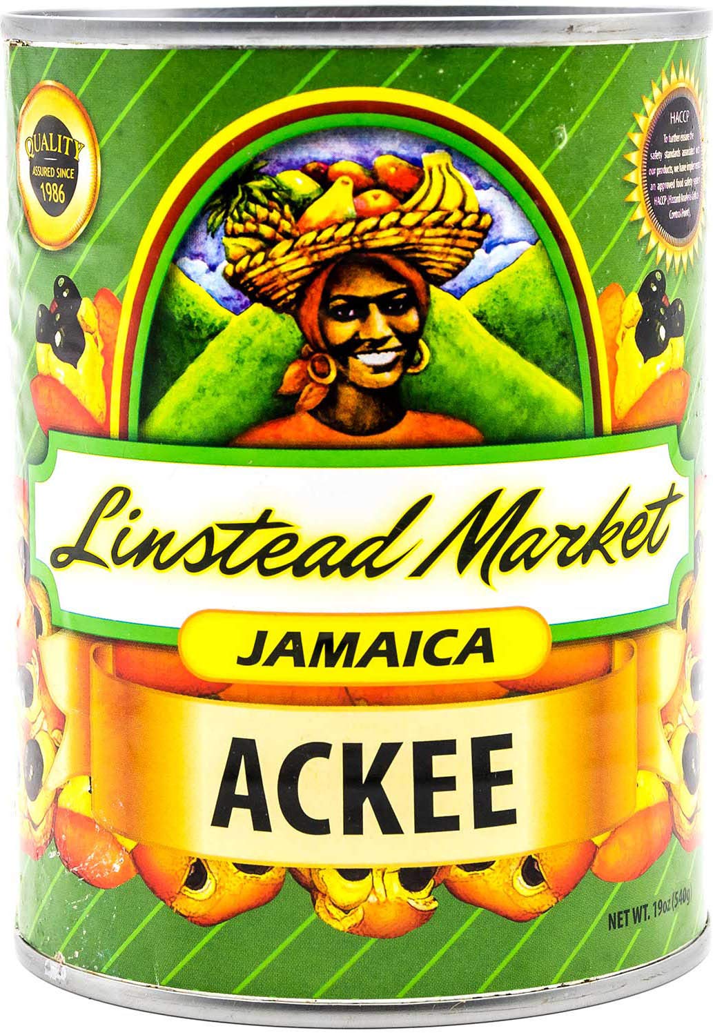 Linstead Market Ackee 19oz can front label highlights premium ingredients for versatile meals.