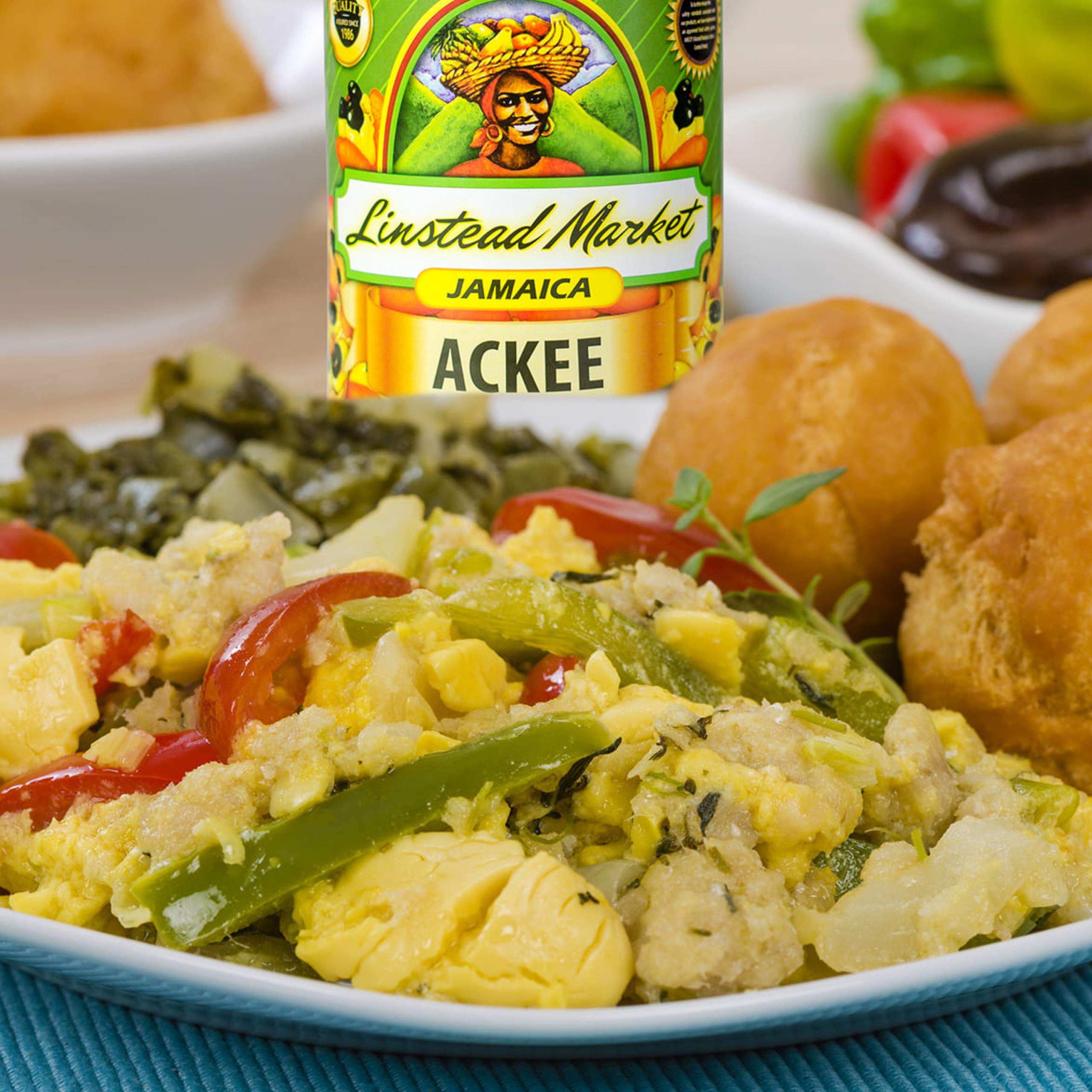 Linstead Market Ackee label closeup highlights product details and shelf stability.