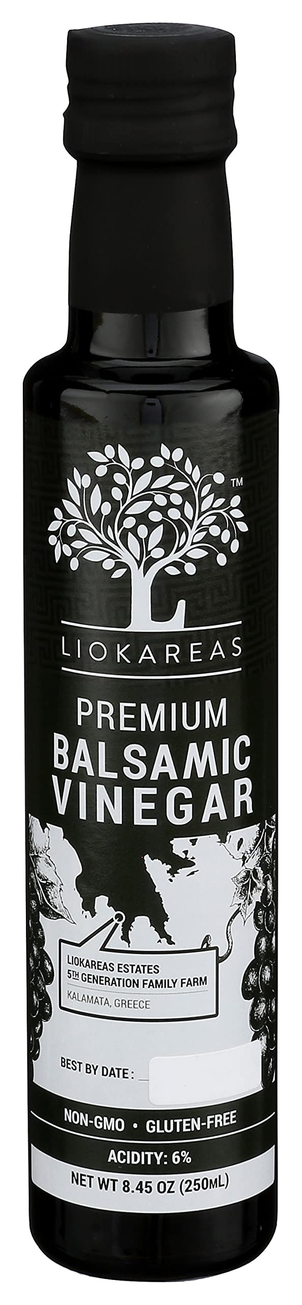 Liokareas Greek Balsamic Vinegar bottle for premium salads.