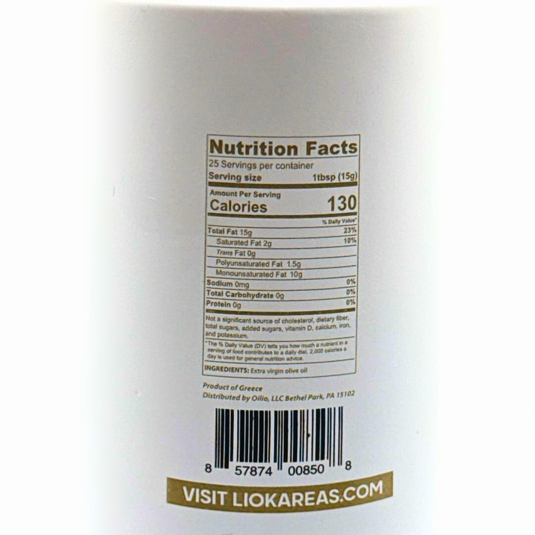 Liokareas Rx High Phenolic EVOO being poured, showing bold peppery Oleocanthal finish.