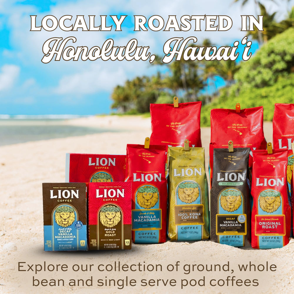 Lion Coffee Hawaiian-inspired taste elevates daily coffee ritual with tropical mood.