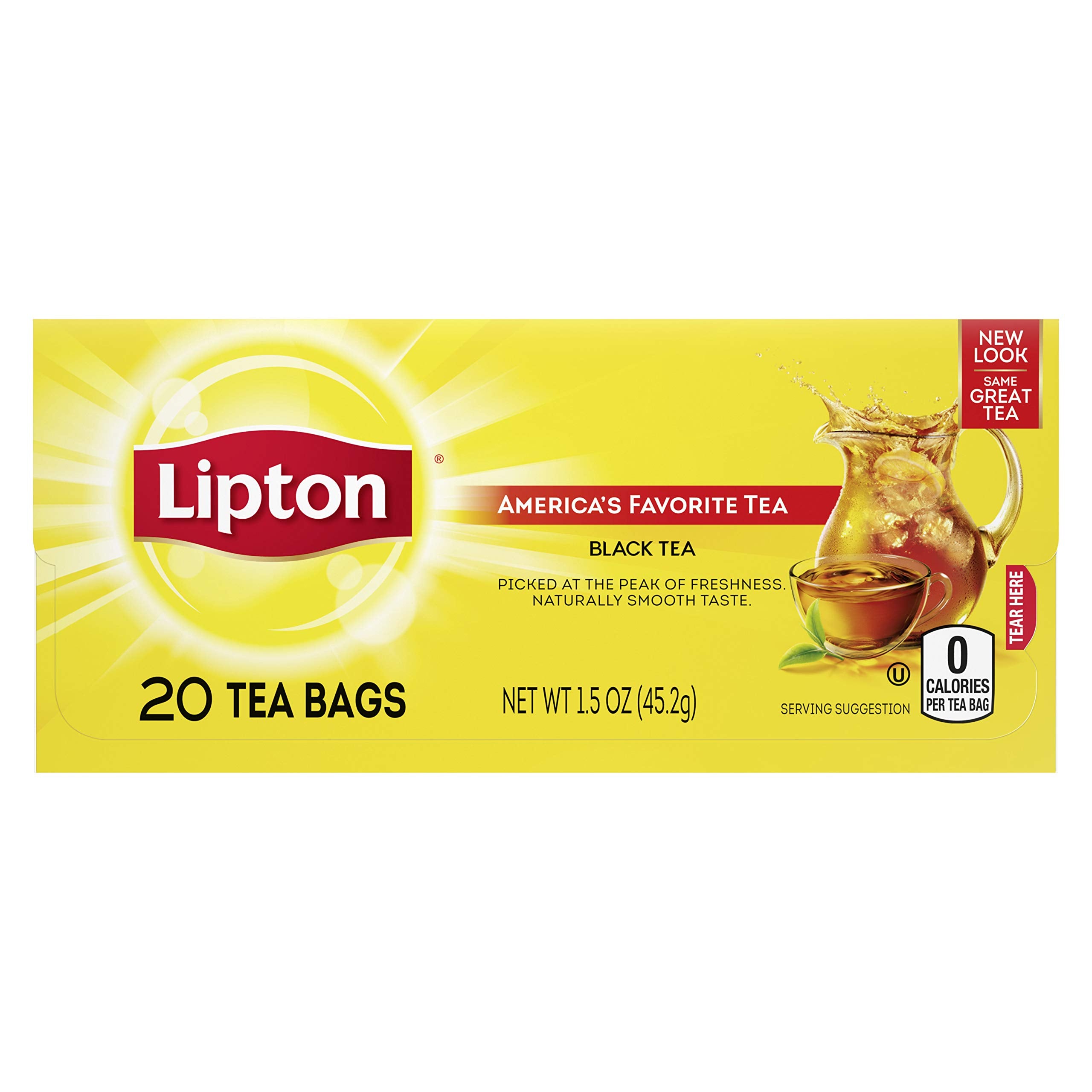 Lipton Black Tea packaging displayed, signaling a comforting daily refreshment.