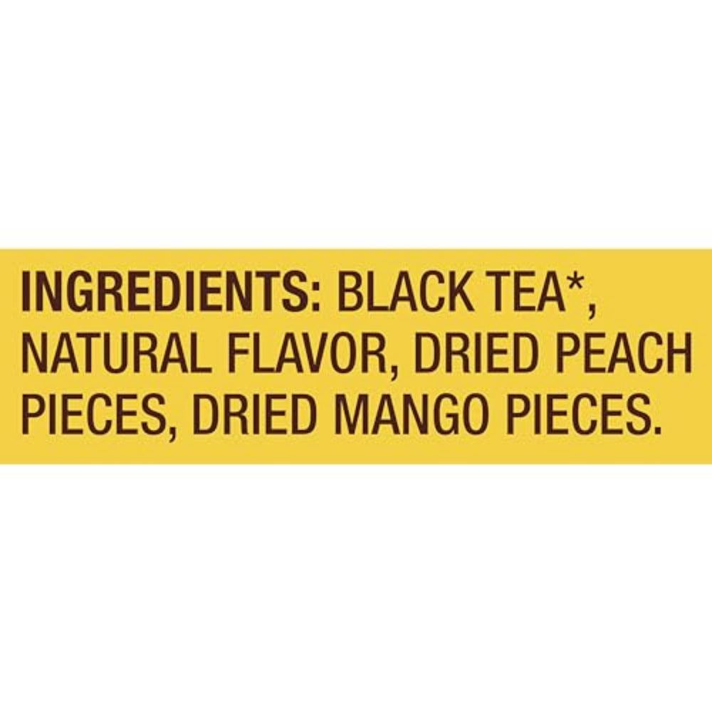 Brewed Lipton Peach Mango reveals a vibrant, refreshing flavor.