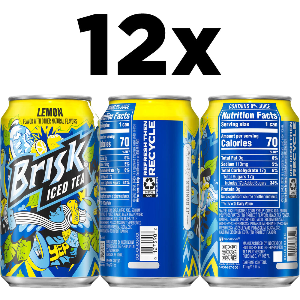 Lipton Brisk Lemon iced tea 12-pack display ready for gatherings