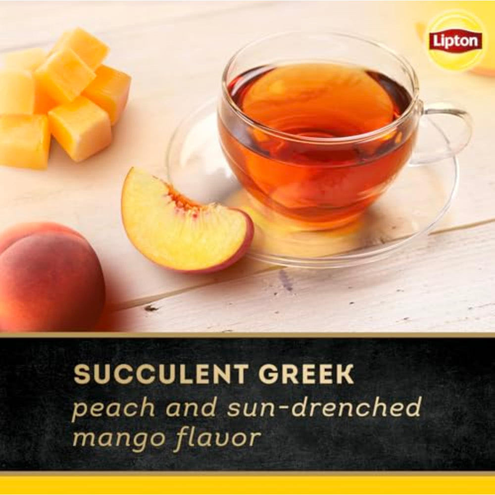 Lipton Peach Mango provides a mild caffeine lift for focused moments.