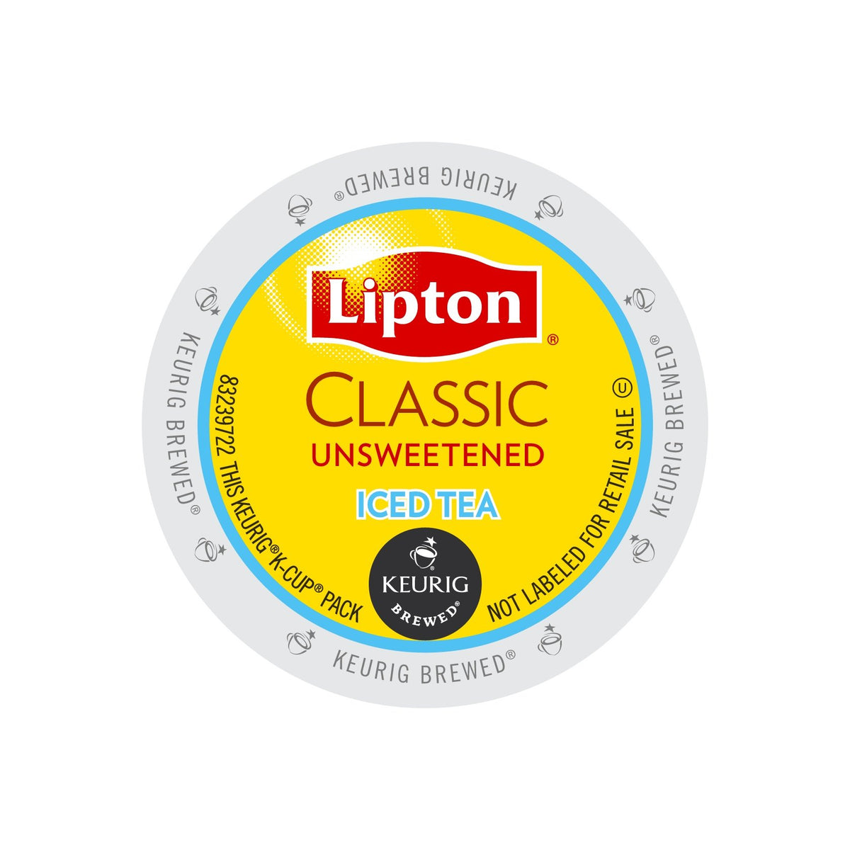 Lipton Classic Unsweetened Iced Tea K-Cup Pod over ice for a crisp, refreshing brew