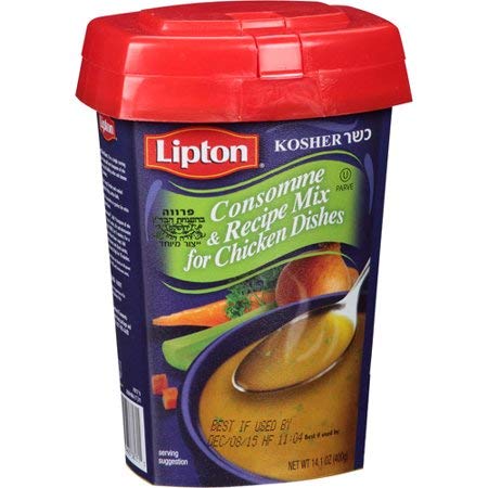 Lipton Consomme serving scene showing ready-to-use mix for flavorful chicken meals.