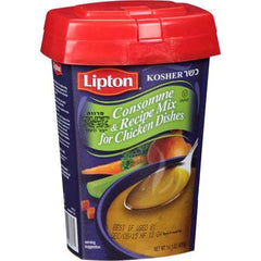 Lipton Consomme serving scene showing ready-to-use mix for flavorful chicken meals.