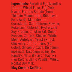 Lipton Cup-a-Soup Chicken Noodle ingredients close-up showing real broth.