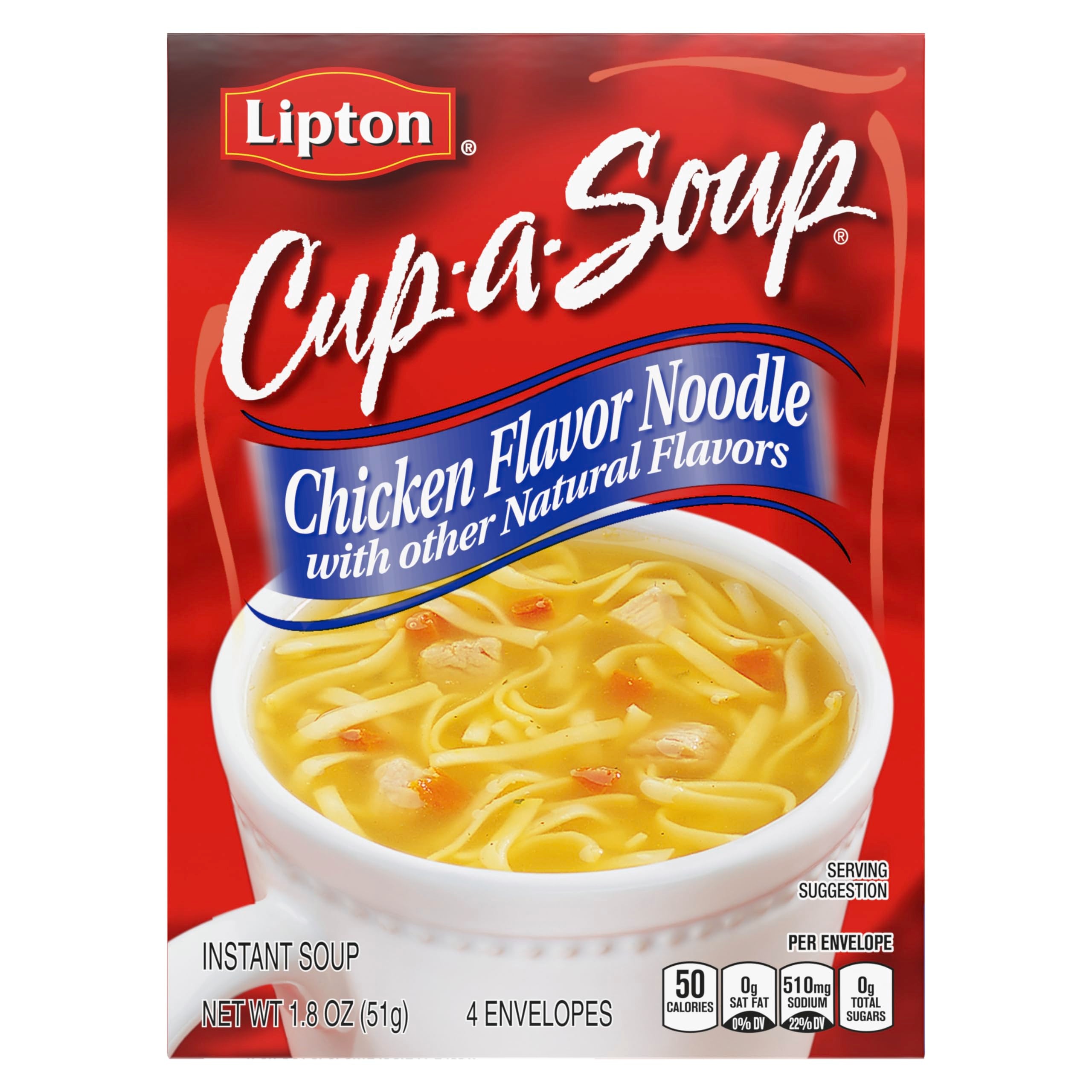 Lipton Cup-a-Soup packaging highlights quick comfort for busy days.