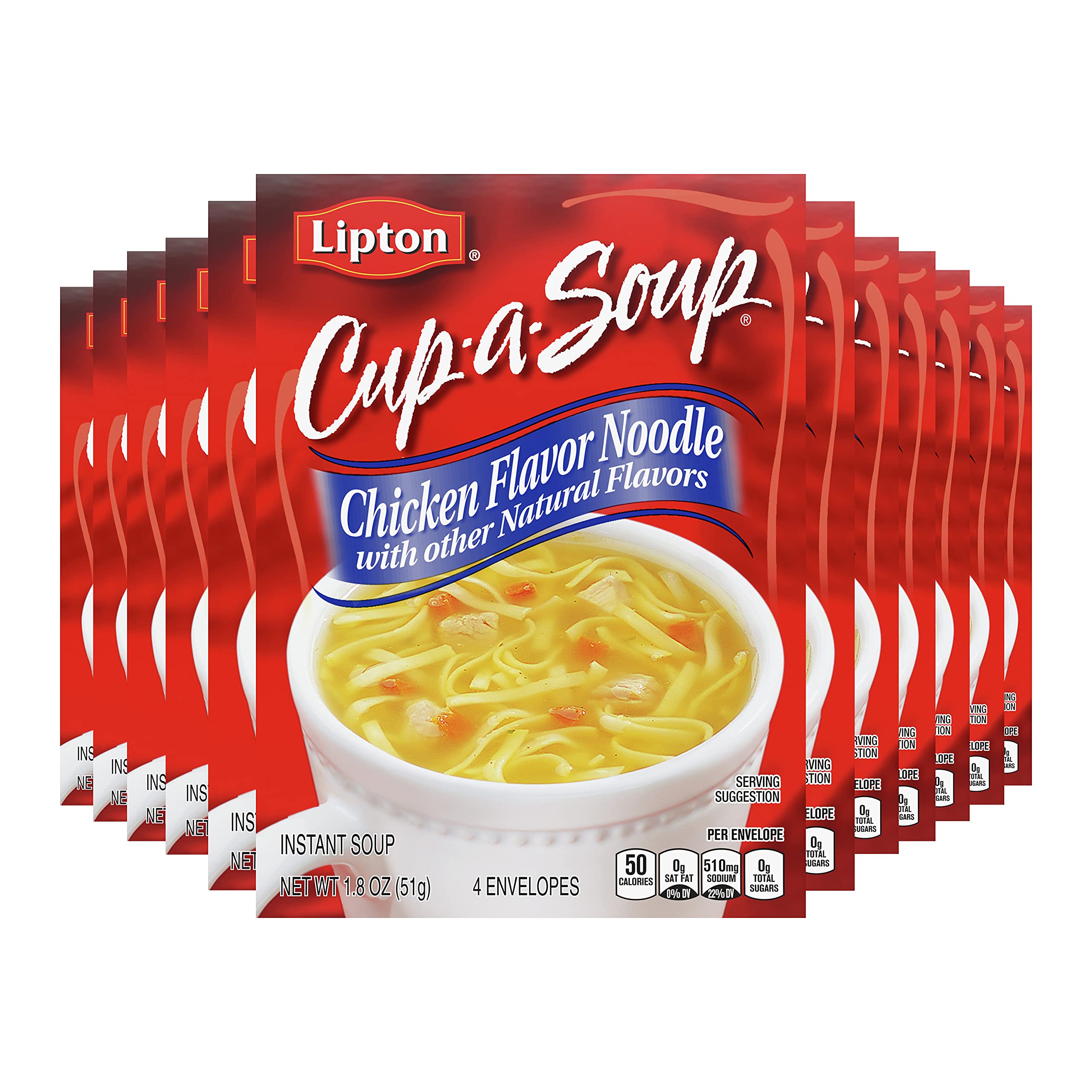 Lipton Cup-a-Soup Chicken Noodle steaming in a cup offers comforting warmth.