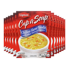 Lipton Cup-a-Soup Chicken Noodle steaming in a cup offers comforting warmth.