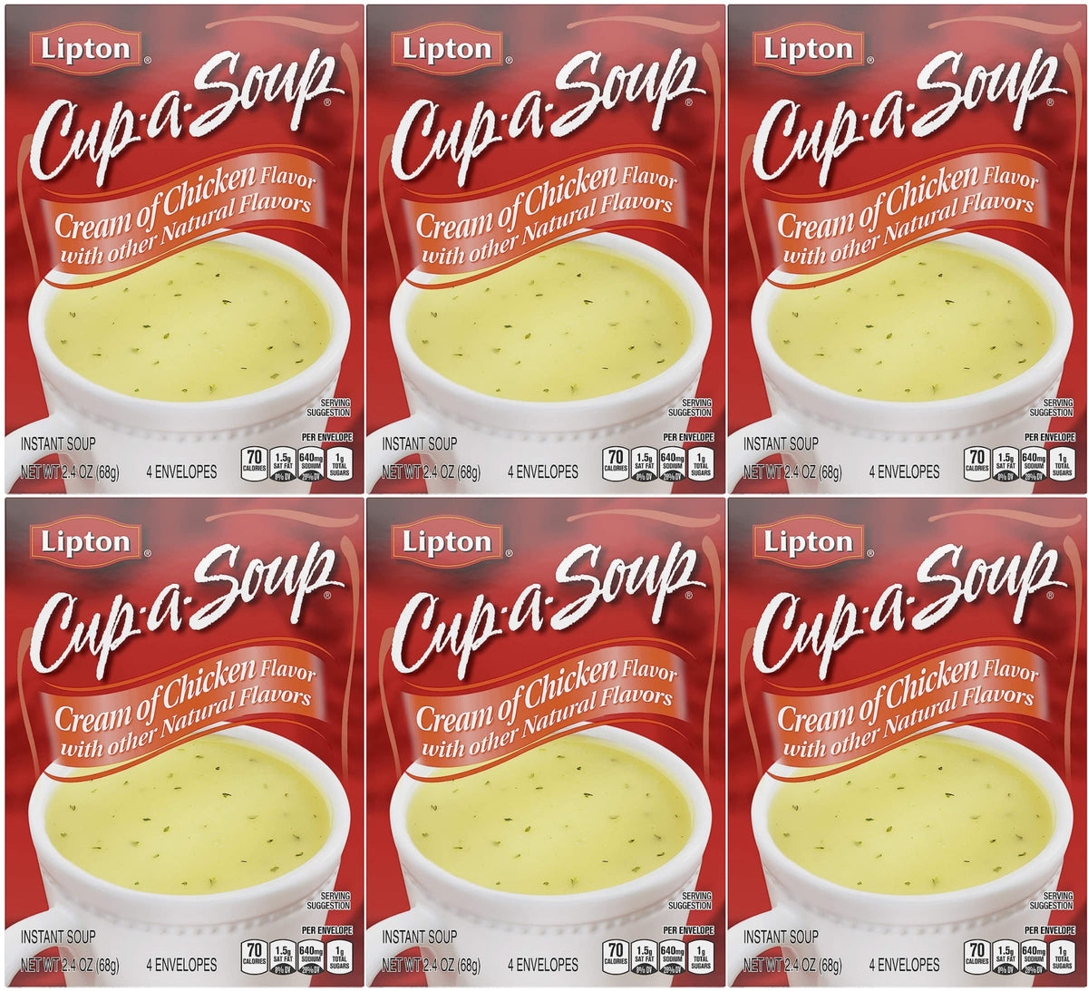 Lipton Cup-a-Soup Cream of Chicken being poured into a cup for a quick snack