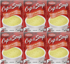 Lipton Cup-a-Soup Cream of Chicken being poured into a cup for a quick snack