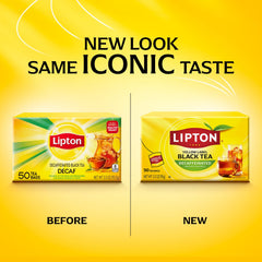 Lipton Decaf Black Tea Bags foil-wrapped sachets preserve aroma.
