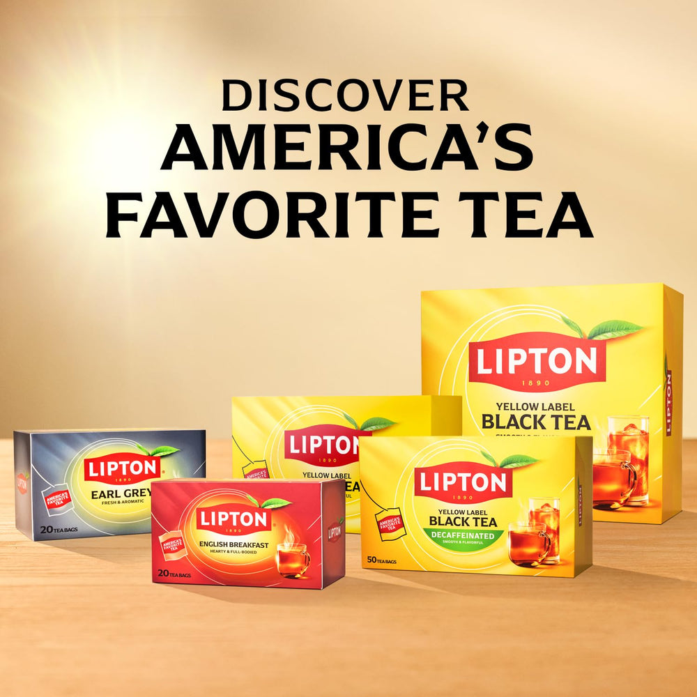 Lipton Rainforest Alliance certification seal on Decaf Black Tea Bag packaging.