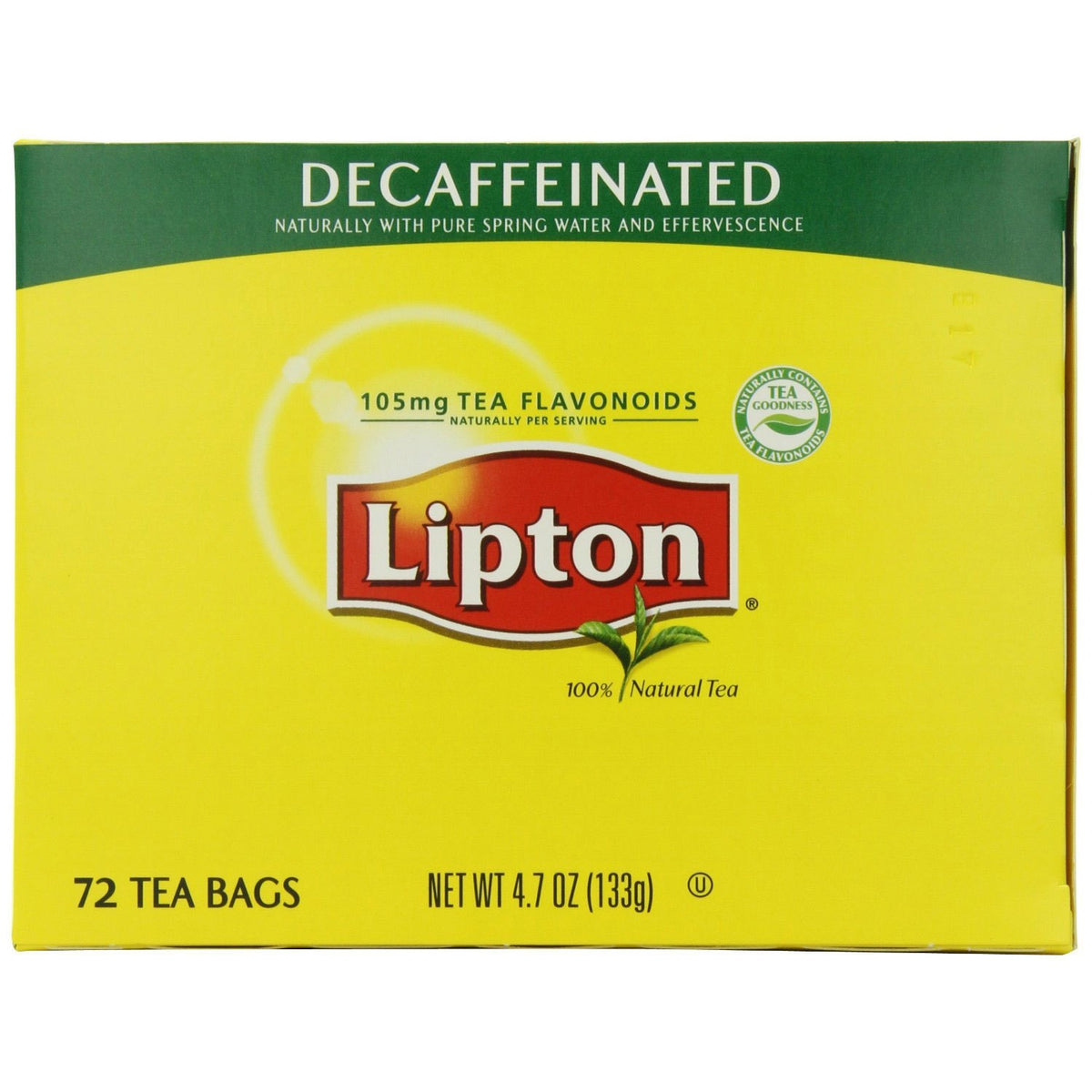 Lipton decaf tea bags 72-count box for caffeine-free daily tea